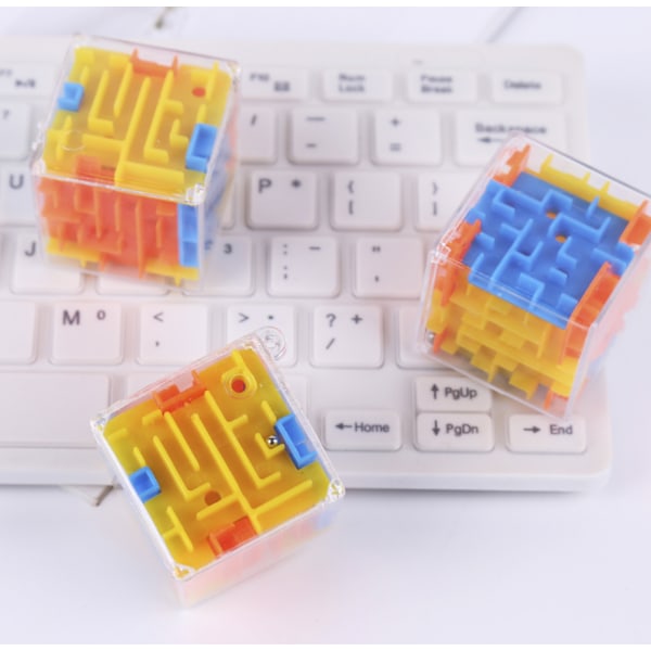 3D Labyrint Magisk Kub Sexsidig Transparent Rullande Boll Magiska Kuber Labyrintleksaker polychrome