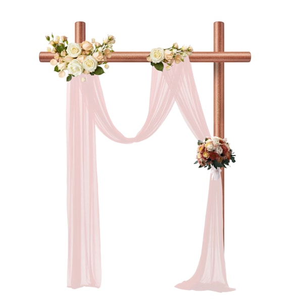 Bröllopsbåge Draperi Tyg 2 Paneler 20Ft Pink 75*600cm
