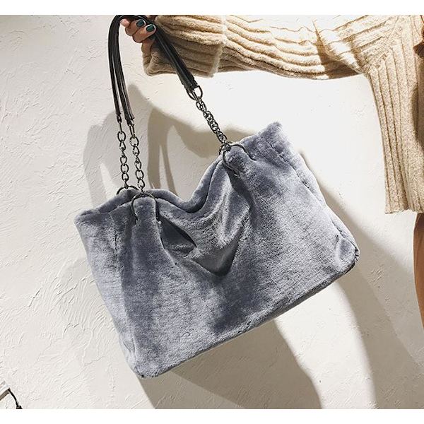 Pelslook-Taske til Kvinder Grey