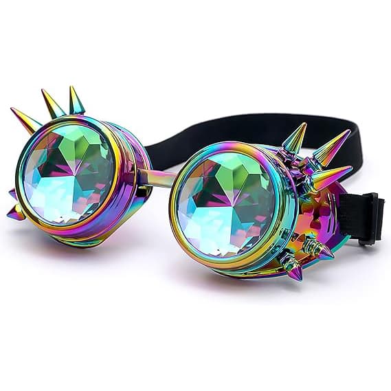Steampunk-lasit Halloween-asusteisiin Colorful