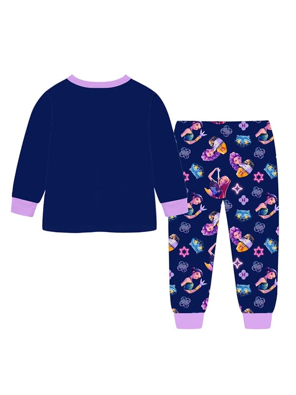 Demon Slayer Pyjamas Set för Barn Långärmad Tröja och Byxor Sovkläder purple 140CM