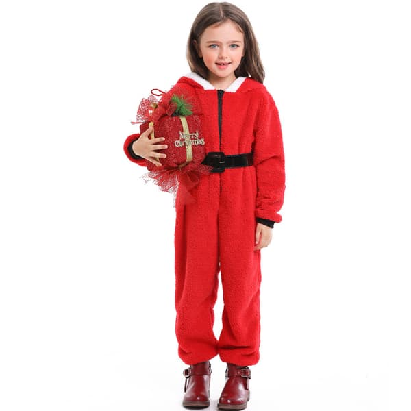 Jule-Onesies i Flanell med Hetter for Jenter L
