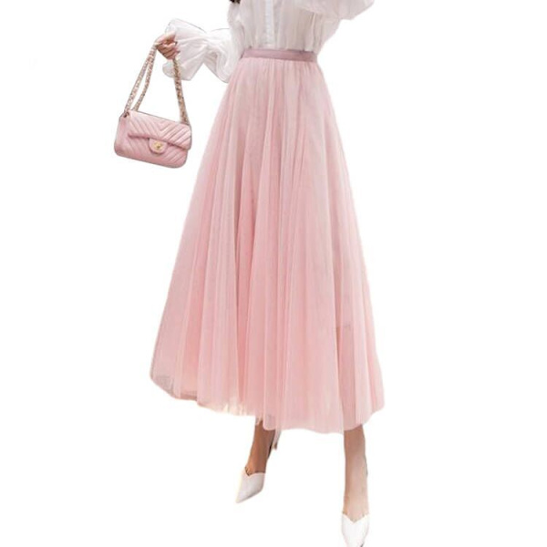 Keskipitkä korkeavyötäröinen puolirunko-saree Pink