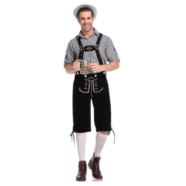 Oktoberfest- set för män med grå hatt Grey-black M