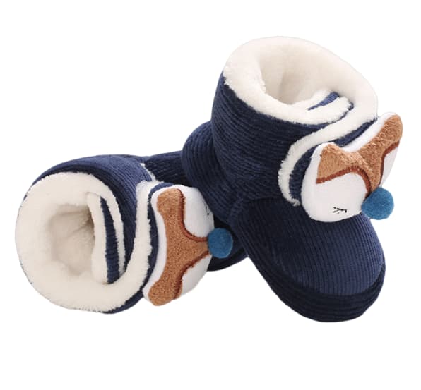 Vinterstøvler for småbarn, gutter og jenter, kalde værforhold, babyfalsk pels sko Dark Blue 2