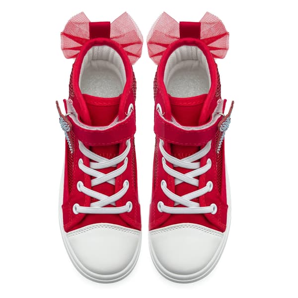 Søde høje sneakers i kanvas til piger red 25