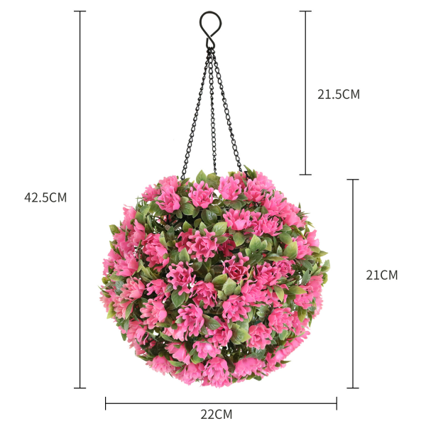 Kunstige Buksbom Toppære Pink 45.5*22CM