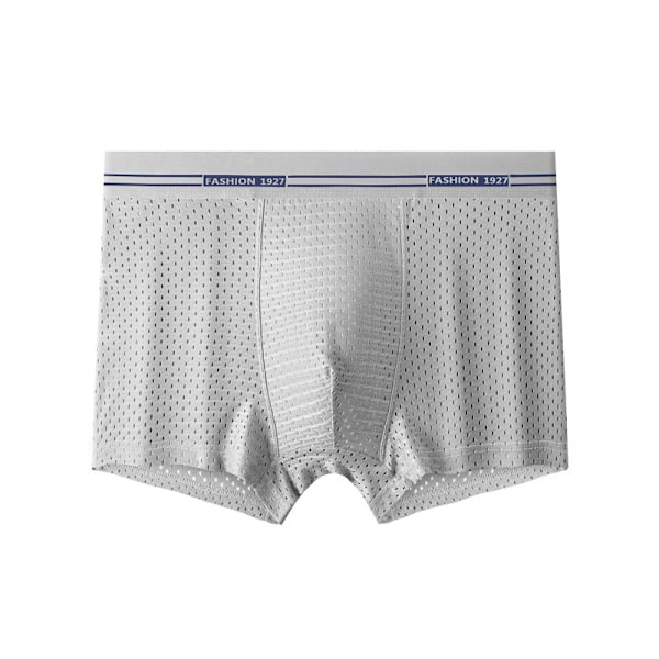 Mænds Is Silke Boxer Mesh Brief Åndbar Køligt Undertøj Light Grey M