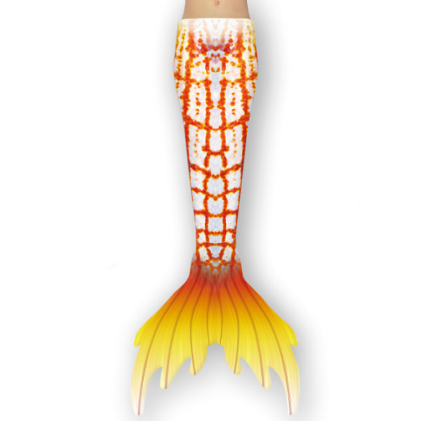 Girl Mermaid Tail med Monofin orange 110