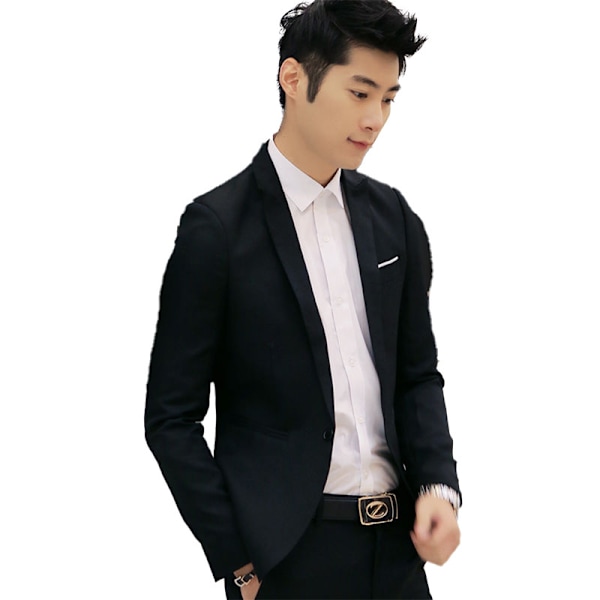 Miesten Slim Fit Business Casual -takki Black L