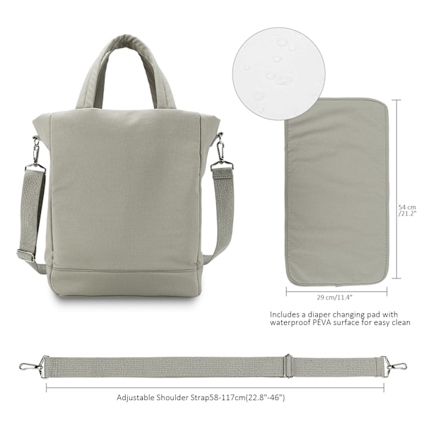 Blöjväsktote Nappy Changing Bags Multifunktionell Resa Camping Picknick Tote Bag Khaki