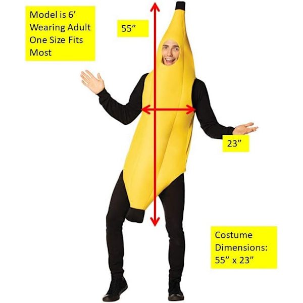 Tilltalande Banankostym för Vuxna Deluxe Set
