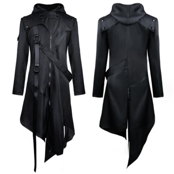 Herre Goth Vintage Jakke Halloween Frakk S