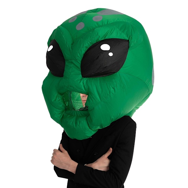 Voksen oppblåsbar kostyme Alien Dinosaur Skullhode Green