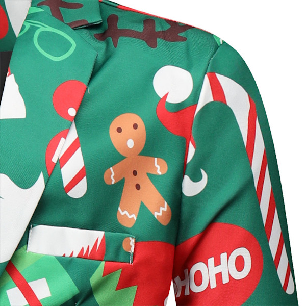Herrar Jul Blazer Jacka Xmas Rolig Fult Casual En Knapp Semester Kostym 4XL