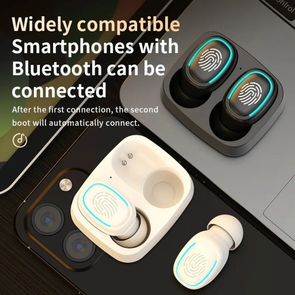 Bluetooth-kuulokkeet korvassa, langattomat kuulokkeet kosketusohjauksella ja mikrofonilla BLUE