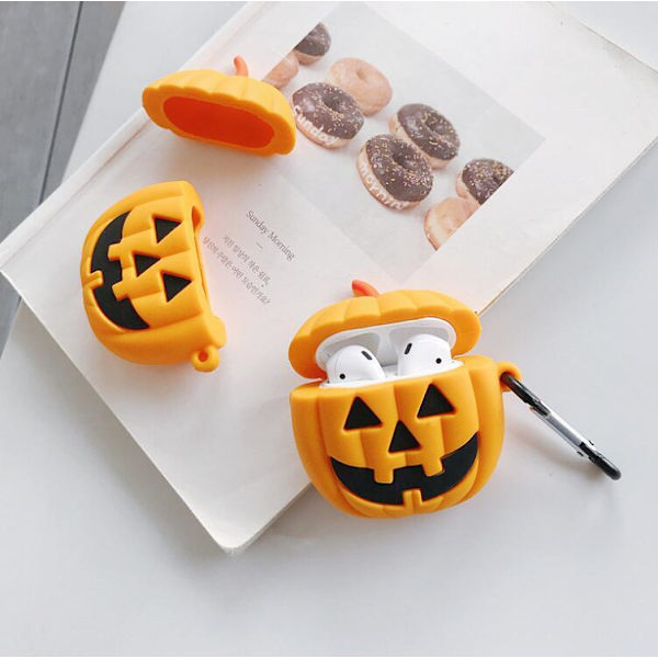 Halloween-fest Hodetelefondeksel med Skummel Gresskar Airpods2