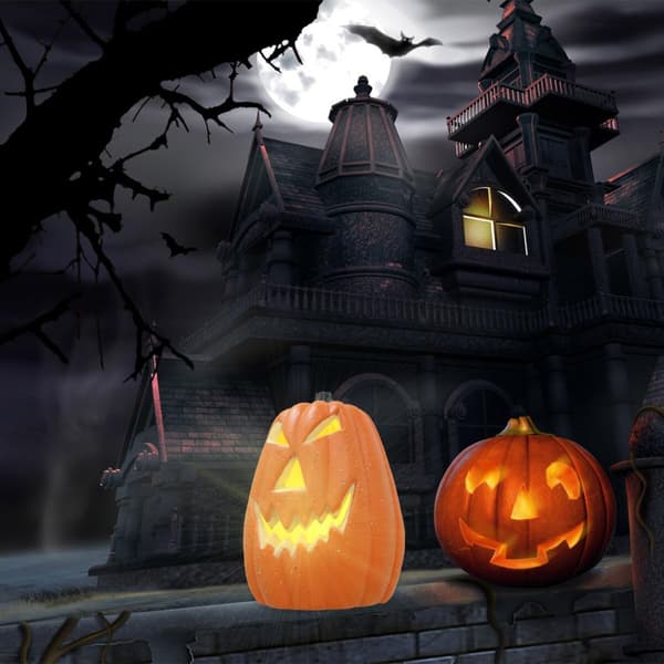 Halloween LED Gresskarlys Lys Opp Jack O Lantern Gresskar Warm Straight melon