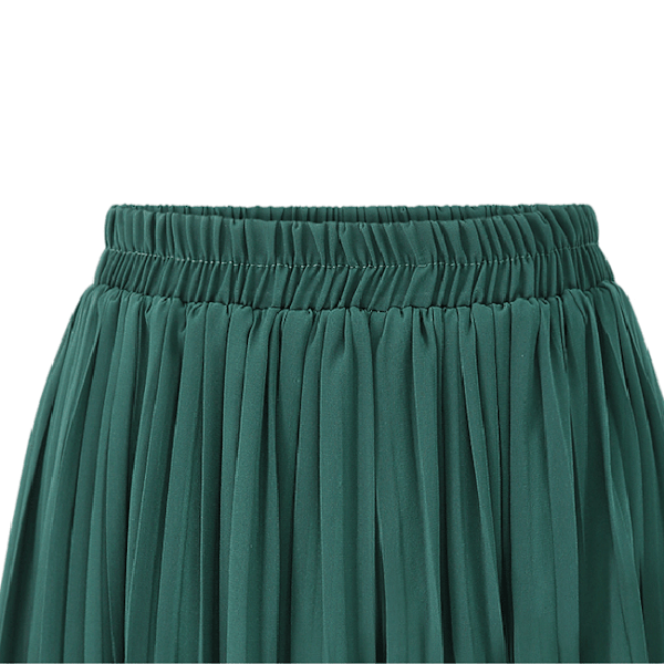 Dam Elastisk Midja Plisserade Chiffong Culottes Croppade Vida Ben Flödiga Byxor black 4XL