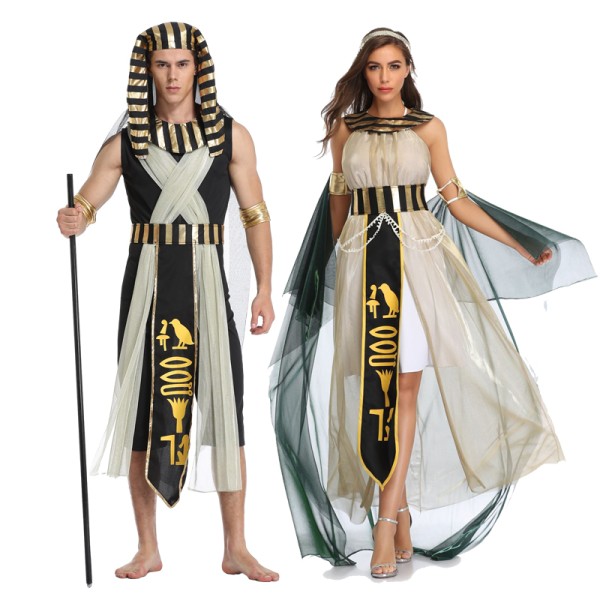 Cleopatra kostym för kvinnor, Farao kostym för män Woman M