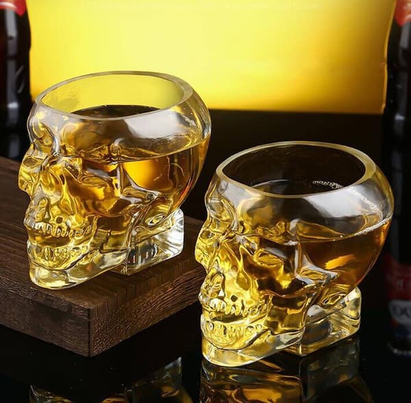 2 stk Halloween Skalle Klar Vinglass 700ML