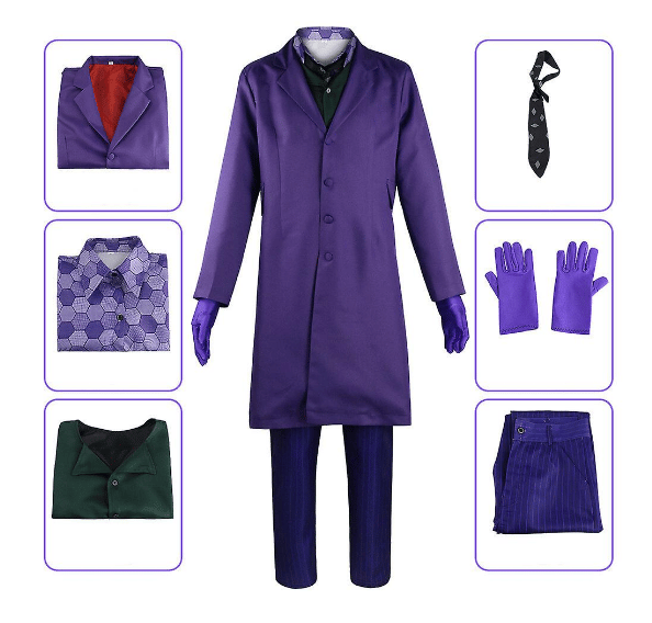 Halloween Joker Deluxe Cosplay kostym S