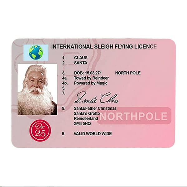 DIY Creative Santa Claus Card Flight License