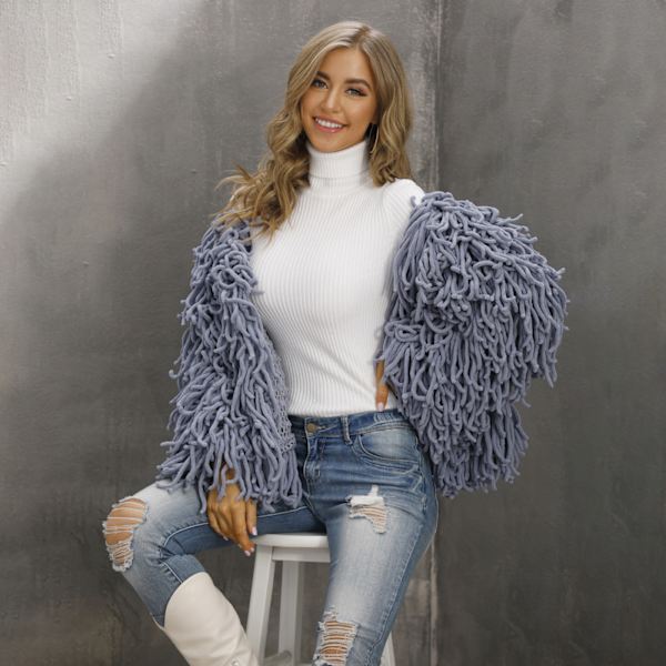 Plush-farkkutakki naisille syksyyn ja talveen Grey S