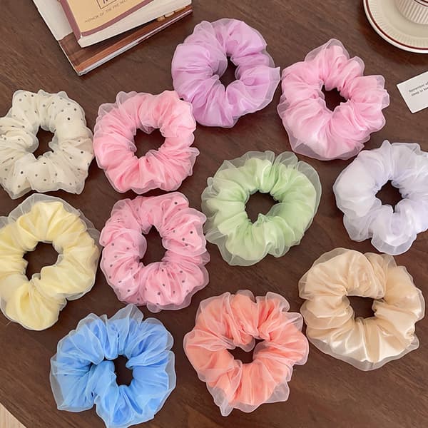 11 stk Lysende Hårstrikk LED Scrunchy Hårbånd 11PCS