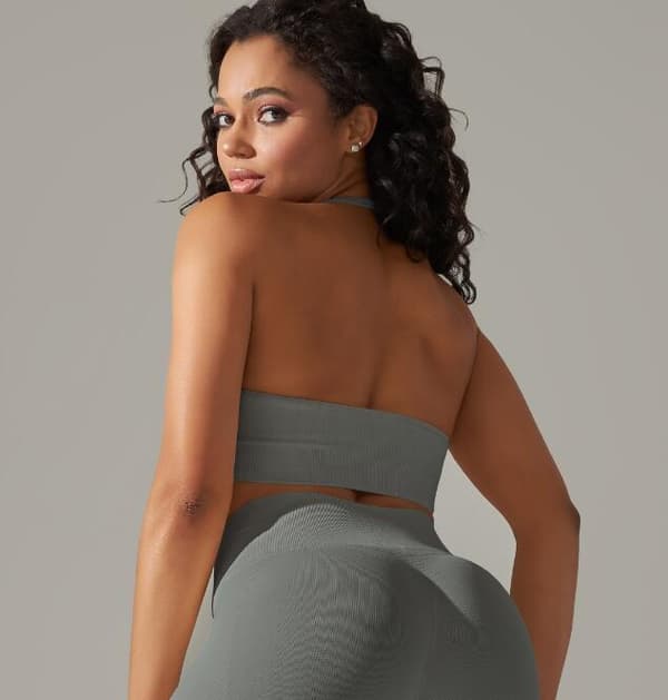 Solidfarget Stretch Yoga-tøy Gray L