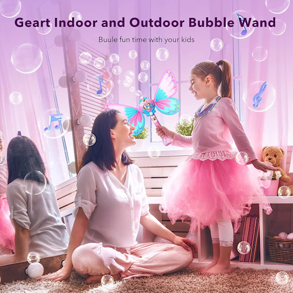 Bubble Machine för barn Butterfly Bubbles Wandblåsare Blue