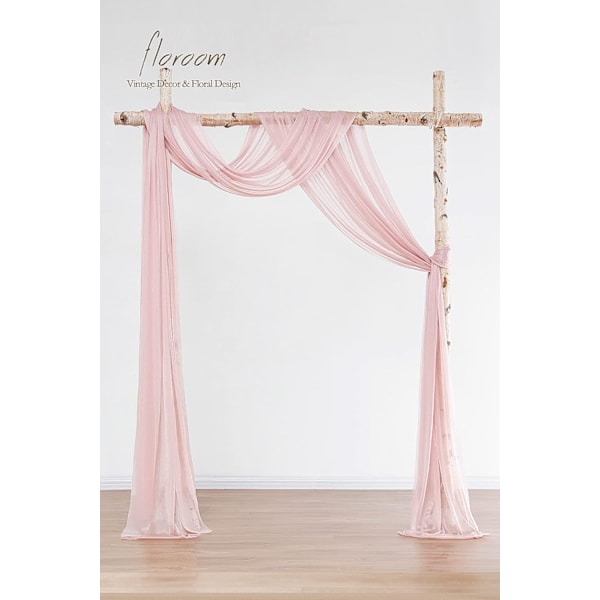 Bryllupsbue Drapere Stoff 2 Paneler 20Ft Pink 75*300cm