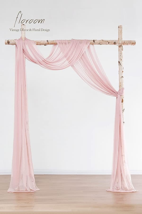 Bryllupsbue Draperi Stoff 2 Paneler 20Ft Pink 75*600cm