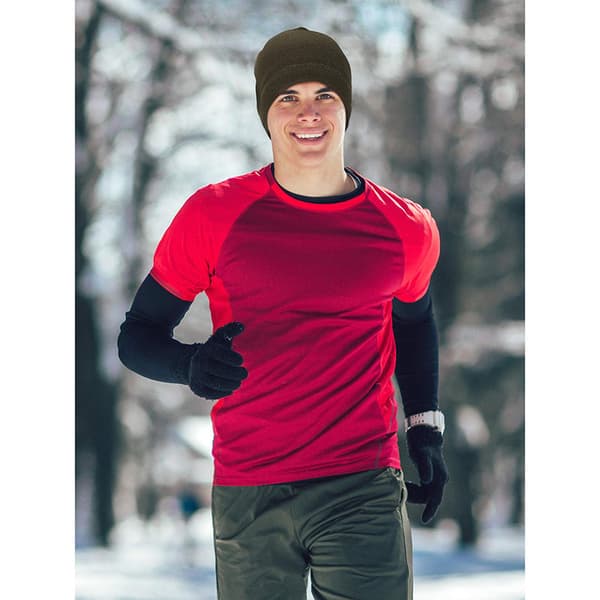 Fleece Mössa Vinter Varm Beanies Tjock Vindtät Unisex för Utomhusträning Khaki
