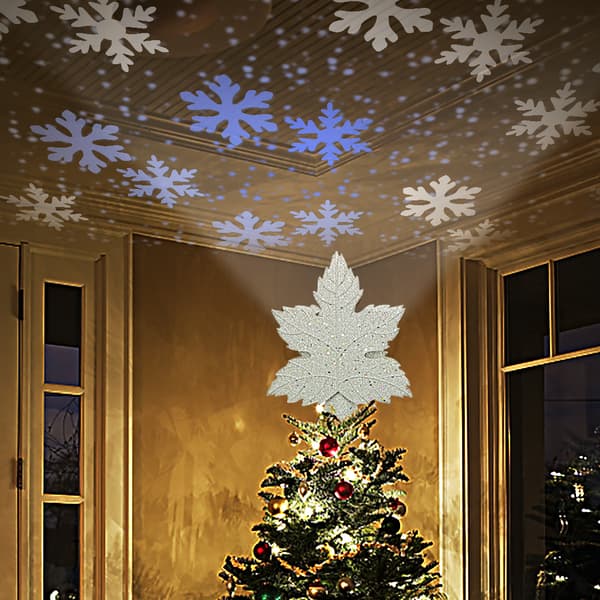 Juletræstop med Indbygget LED-lys Silver British Standard