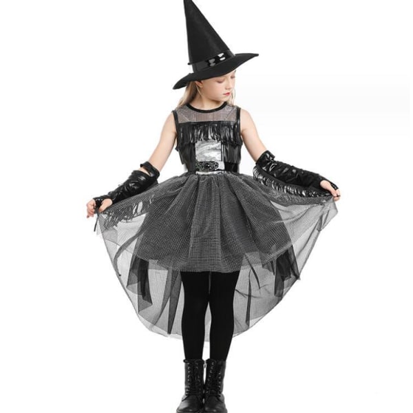 Halloween Barnkläder för Barn Häxa Tuxedo Klänning S