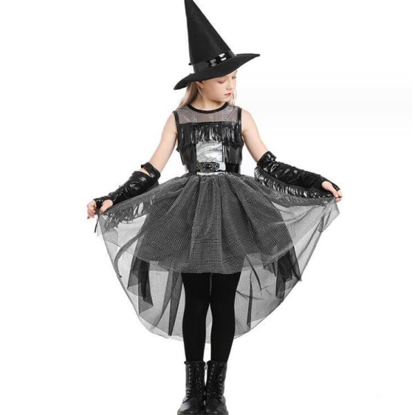 Halloween Kids Hexe Kostume Smokingkjole M