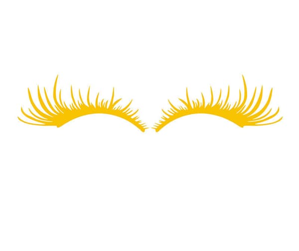 2 Par Eyelash-Dekaler til Bilens Frontlykter Yellow