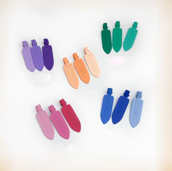 3-pack Candyfärgade Metalliska Hårclips som Inte Lämnar Märken Orange