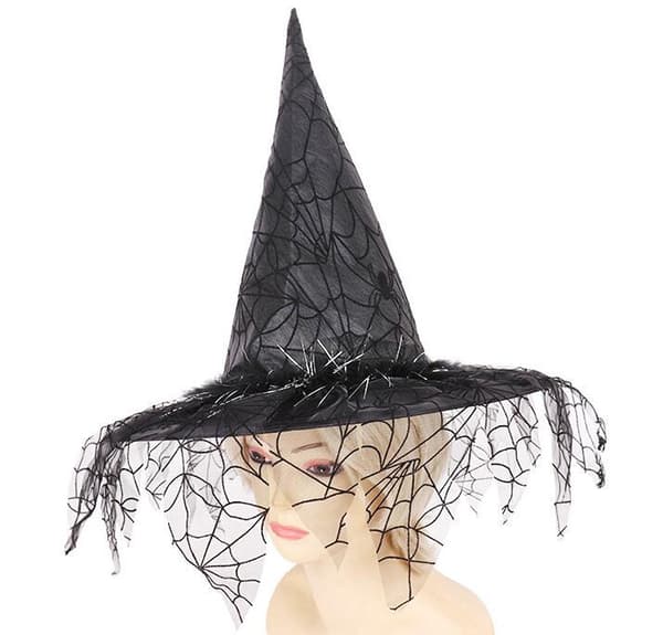 Halloween-hekshatt i netting Black
