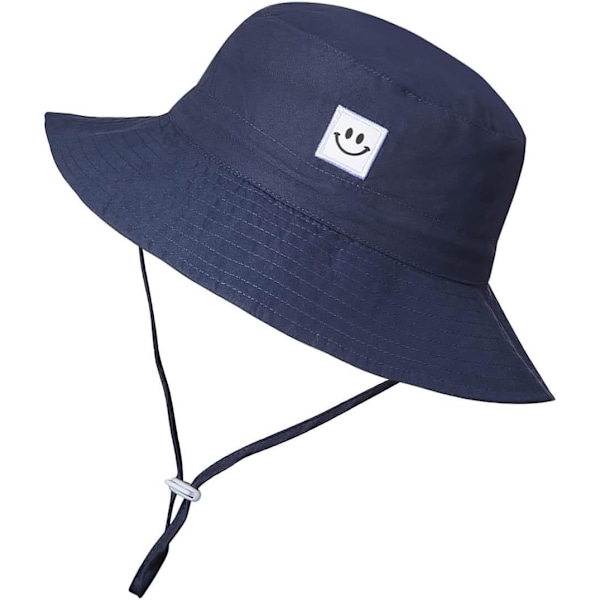 Baby Solhatt Smile Face UPF 50+ Småbarnshatt för Pojkar Flickor dark blue 50