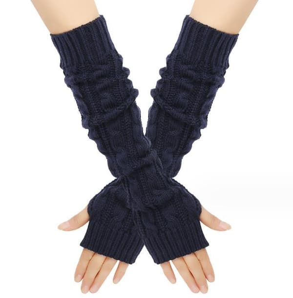 3 Par Damevarme Lange Fingerhansker Dark Blue
