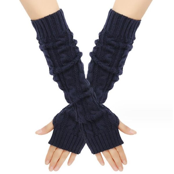 3 Paria Naisten Lämmittäviä Pitkävartisia Hanskoja Dark Blue