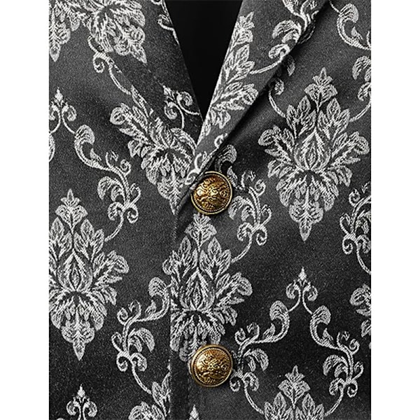 Herrar Victorian Väst Steampunk Gotisk Väst Black L