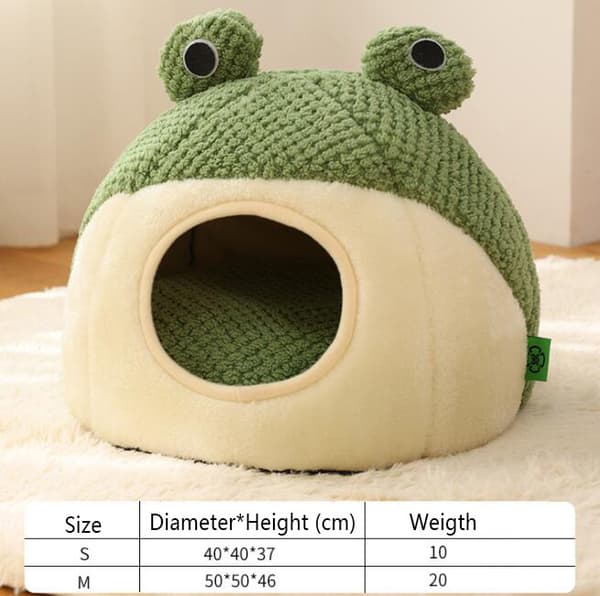 Super Mjuk Grön Grodformad Djursäng Three-Dimensional Nest M