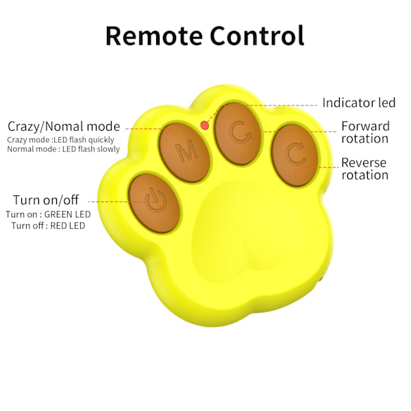 Hundebolde, Interaktive Legetøj til Hunde, Sej Automatisk Bevægelige Hundelegetøj yellow Remote control