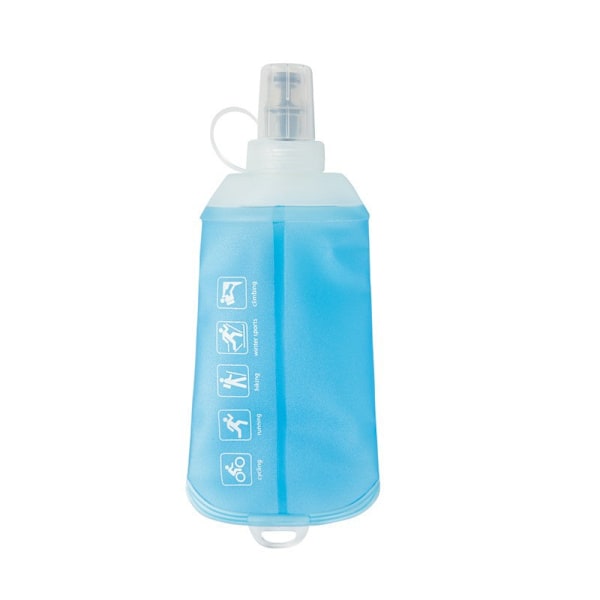 TPU-taitettava juoksuveden pullo, pehmeä vesipullo Blue 250ML