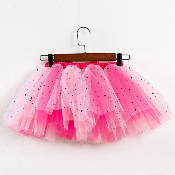Tyttöjen Kerroksittainen Tähti-Sekvenssit Tutu-Hamemekko Dark Pink M