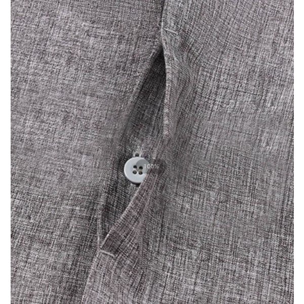 Lös enfärgad kortärmad skjorta för män Gray xl