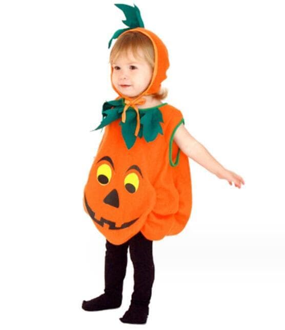 Halloween-vauvan kurpitsapuku, hattu mukana 110CM